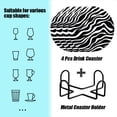 thumbnail image 2 of BaHomeck Drink Coasters Set of 4 with Holder zebra skin pattern Water Absorbent Ceramic Coasters Tabletop Protection,Suitable for Various Cup ,Home Decor, 2 of 4