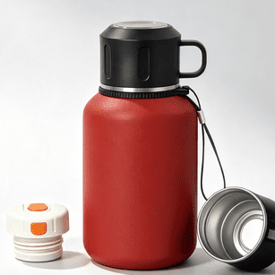 Large Capacity All Steel Vacuum Insulated Thermos, 316 Stainless Steel Tea Water Separation Water Bottle, Outdoor Sports Hiking Cup for Men