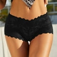 thumbnail image 2 of Panties for Women,Floral Lace Boyshort Panties for Women Low Rise Comfortable Underwear Female Lingerie,Womens Underwear,Black,S, 2 of 6