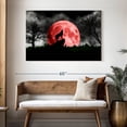 thumbnail image 3 of Elephant Stock Wolf And Moon Wall Art - Horizontal Canvas Wall Art - Dining Room Wall Decor - Gothic Canvas - Black And Gray Decor - 48" x 32", 3 of 8
