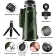 thumbnail image 2 of 40X60-Monocular-Telescope High Definition with Smartphone Holder & Tripod, High Power Monoculars for Adults with Zoom Focus, Compact Monocular for Wildlife Bird Watching Hunting, 2 of 10