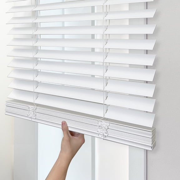 REGAL estate Cordless 2" Smooth Faux Wood Blinds for Inide Mount, 20"W x 48"H, Smooth White
