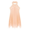 thumbnail image 5 of Traje de ballet para niñas, leotardo de gimnasia con lentejuelas y cuello halter, vestido de tutú, faldas de práctica de danza contemporánea, vestido de baile con tutú de bailarina, 5 of 5
