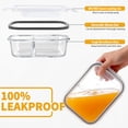 thumbnail image 4 of 20 Pcs Glass Food Storage Containers with Lids 22oz, 1 & 2 Compartment Glass Airtight Meal Prep Containers with Sauce Containers(10 Containers & 10 Lids), Oven & Freezer Safe, Leak Proof, Grey, 4 of 9