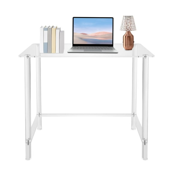Acrylic Desk, Clear Office Desk for Small Spaces, Modern Acrylic Computer Desk Suitable for Bedrooms, Living Rooms, Study Rooms,etc