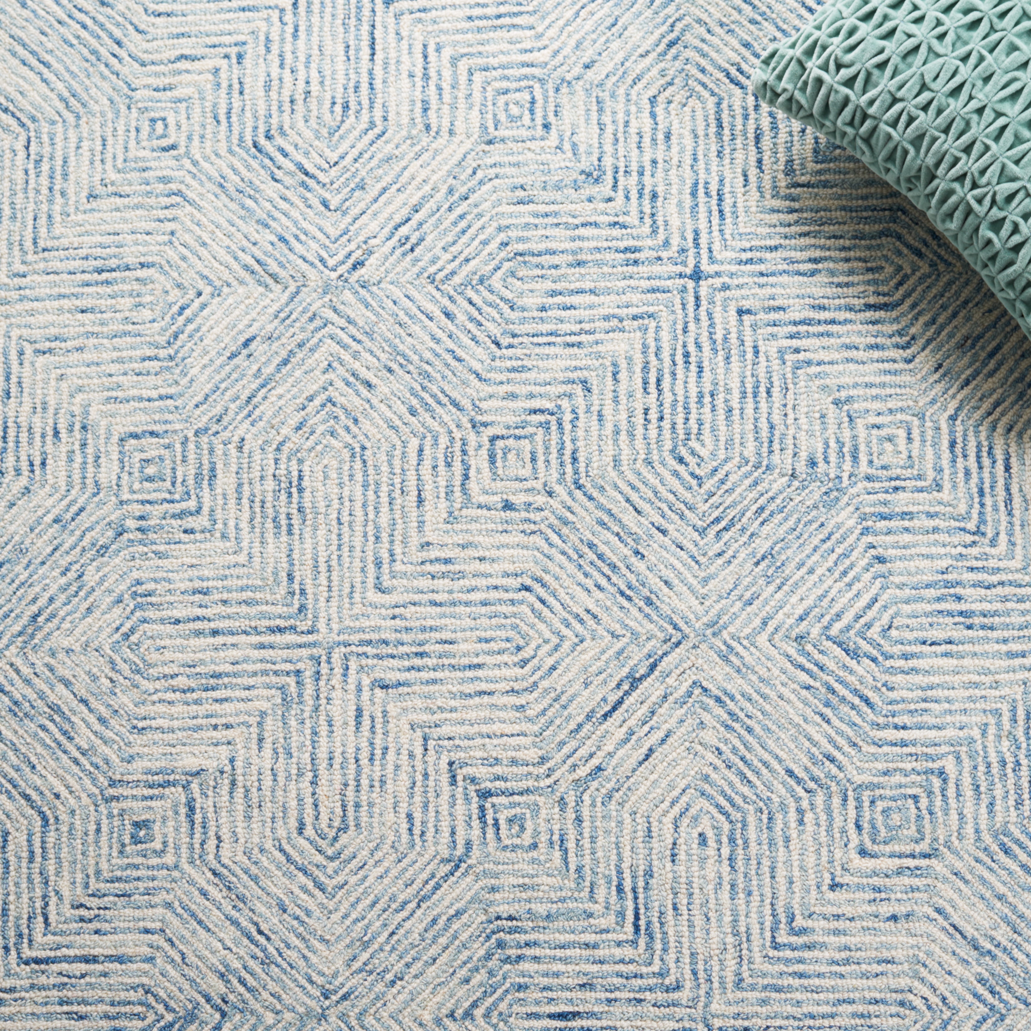 SAFAVIEH Abstract Malvina Geometric Area Rug, Blue/Ivory, 3' x 5'