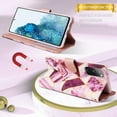thumbnail image 3 of Dteck Marble Patterned Case for Samsung Galaxy S20 FE 6.5-inch,Magnetic Leather Card Holder Wallet Kickstand Galaxy S20 FE 5G Case Flip Shockproof Protective Cover with Strap,Purple, 3 of 5