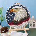 thumbnail image 2 of Punch Needle Kits Eagle and Flag Embroidery Starter Set with Hoop Easy for Beginners DIY Stress Relief Handmade Craft Hobby and Home Decor 20x20cm-4, 2 of 8