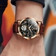 thumbnail image 6 of OLEVS Automatic Watches for Men Self Winding Mechanical Skeleton Flywheel Multifunction Luxury Dress Roma Rumerals Calendar Waterproof Luminous Men Wrist Watches Leather, 6 of 13
