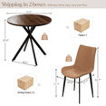thumbnail image 6 of 31.7" Round Dining Table Set for 2,3-Piece Modern Round Dining Set,Small Dinette Sets for Living Room, Dining Room, Kitchen, 6 of 7