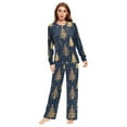 thumbnail image 2 of Matching Pajamas for Couples Golden Christmas Tree His and Hers Pajamas Sets Soft Long Sleeve Sleepwea, 2 of 8
