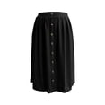 thumbnail image 5 of Arlun Women's High Waisted Button Front Midi Skirts Summer Solid Color Loose Fit Below Knee Flowy A-Line Skirt with Pockets 2026 Simple and Stylish Beach Casual Skirts Black L, 5 of 6