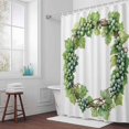 thumbnail image 5 of Green Grapes Fabric Shower Curtain Watercolor Wreath Washable Shower Curtains for Bathroom, Waterproof Bath Curtain with Hooks Home Decor 72x72in, 5 of 8