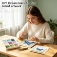 thumbnail image 2 of Sea Glass Art Kit with Garden Butterfly Mosaic Canvas, Easel, and Tweezers, Multicolor, Diy Craft Decoration for Home Display, 2 of 2