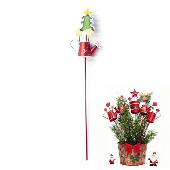 1 Pack Christmas Garden Stake Sign Decor,Santa Snowman Metal Plant Pot Stake for Lawn and Pathway Decoration Easy to Install Festive Flower Pot Inserts for Holiday Home Decor