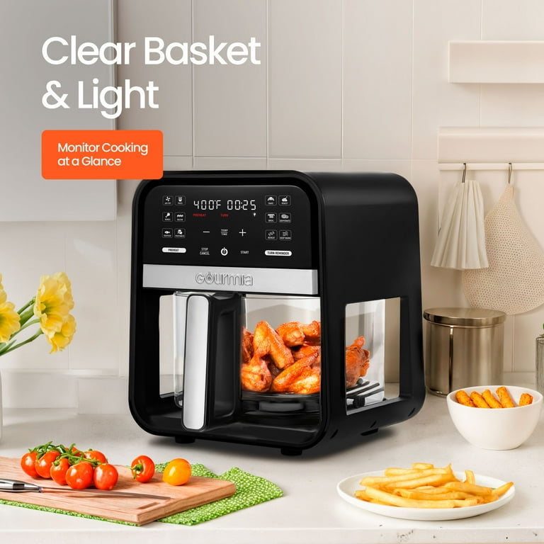 Gourmia 7-Quart Digital Air Fryer with Glass Basket and 12