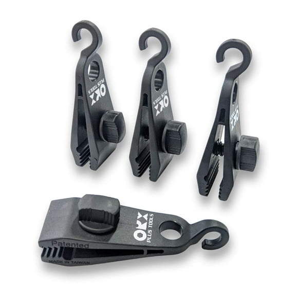 Abrazaderas para Lonas ORXPLUS TOOLS con Tornillo de Mariposa 4 unidades para Toldos de Camping