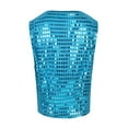 thumbnail image 2 of YONGHS Kids Boys Glittery Sequined Vest Top Waistcoat Costume for Choir Jazz Dance 7-15 Light Blue 7-8, 2 of 6