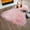 Pink, variant on JOLUSERE Luxury Ultra Soft Faux Fur Area Rugs,2'x3'Fur Chair Cover Seat Pad Small Fuzzy Fur Rugs, White