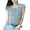 Gray, variant on Button Down Henley Shirts for Women Short Sleeve Slim Fit Cropped Tunic Tops Summer Casual Tee Black L