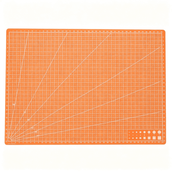 CCOCC Large Double-Sided Self-Healing Cutting Mat for Quilting and Fabric,Orange Thin A3 Craft Rotary Cutting Board for Sewing and Scrapbooking Projects