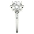 thumbnail image 3 of 3.005 ct Princess Cut Moissanite 3 Stone 18K White Gold Womens Engagement Ring, 3 of 5