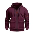 thumbnail image 3 of Mens Zip Up Hooded Jackets Cargo Multiple Pockets Hoodies Casual Long Sleeve Hoody Sweatshirts Daily Outdoor Sport Ditness Training Top Fall Winter Outwear Clothing Size M-3XL L, 3 of 3