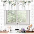 thumbnail image 3 of Sage Mint Green Gold Eucalyptus Leavses Valances Kitchen Curtains Watercolor Floral Flower Plants Botanical Farmhouse Bedroom Living Room Treatment Tier Fabric 1 Panel 52Wx18H Inch, 3 of 6