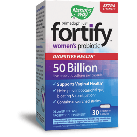 - Natures Way Fortify Extra Strength Womens Probiotic 50 Billion Live Cultures 30 Count