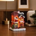 thumbnail image 2 of Christmas Village Decor, Resin Gabled Cottage Tabletop House with Soft Light for Entryway Table Shelf and Living Room, 2.95 x 2.17 x 1.77 in, 2 of 5