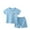 Light Blue, variant on Penkiiy Kids Summer Sport T-Shirt and Shorts Set Plaid Print Clothing Sets Tracksuit Pink for 9-10 Years