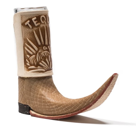 Tequilero De Cuero Bota Tribalera | Tribal Leather Boot Tequila Shot Glass
