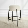 thumbnail image 5 of Uttermost Arles 26" Contemporary Fabric & Metal Counter Stool in White/Black, 5 of 6
