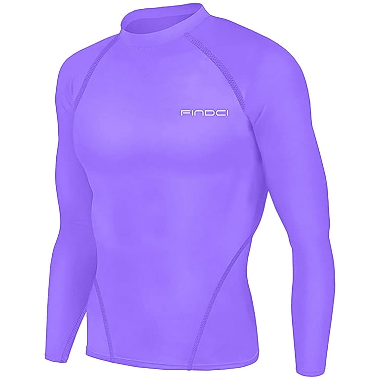 YYDGH On Clearance Men's Sports Running Set Compression Shirt + Pants Skin- Tight Long Sleeves Quick Dry Fitness Tracksuit Gym Yoga Suits(Purple,XXL) 
