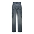 thumbnail image 4 of Qiylii Women Cargo Jeans,High Waist Trousers Long Straight-Leg Denim Pants, 4 of 7
