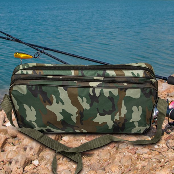 Bolsa de pesca de gran capacidad para caña de pescar, bolsa de herramientas, bolsa de almacenamiento de carrete para hombres y mujeres