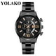 thumbnail image 1 of Reloj de cuarzo para hombre, relojes para hombre YOLAKO Reloj analógico de cuarzo con correa de acero inoxidable y estilo casual para hombre Reloj de acero inoxidable, 1 of 2