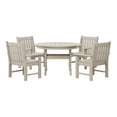 thumbnail image 2 of WestinTrends Malibu 5-Piece HDPE Outdoor Patio Chair and Round Table Dining Set, Sand, 2 of 14