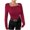 Red, variant on Sevevn Fashion Women's Casual Long Sleeve Solid Ladies Tops Blouse Black M Gift for Adults
