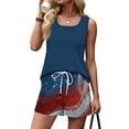 thumbnail image 4 of Iaqnaocc 2 Piece Sets for Women Independence Day American Flag Stars Striped Square Neck Sleeveless Tank Top and Drawstring Shorts Summer Outfits Beach Outfits for Women Dark Blue S, 4 of 6