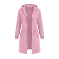 thumbnail image 3 of Smsaxvxz Womens Zip Up Hoodies Comfortable Solid Long Sleeve Sweatshirts Casual Jackets with Pockets Pink L, 3 of 9