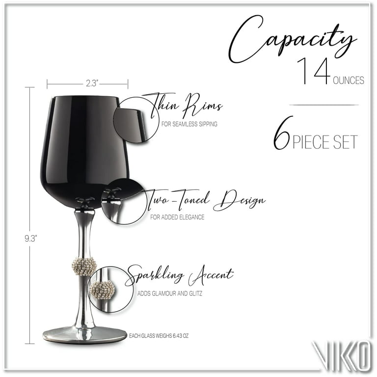 Vikko Dcor Wine Glasse, 14 Oz Fancy Wine Glass With Stem For Red