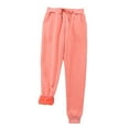 thumbnail image 1 of Leggings de invierno de talla grande para mujer, de felpa lisa: pantalones cálidos y casuales con cintura elástica, para llevar en exteriores e interiores, 1 of 4