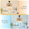 thumbnail image 6 of Bella Depot 6-Light Bohemian Hand-Woven Caged Ceiling Fan with Dimmable Light and Remote Control, 3-Speed Rustic Chandelier, 6 of 10