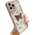 thumbnail image 7 of Compatible with iPhone Case,Glitter Diamond Camera Lens Protection Bling Sparkle Butterfly Clear Soft Shockproof Cover Phone Case (Silver,iPhone 14 Pro Max), 7 of 7