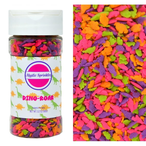 Mystic Sprinkles Dino-Roar Confetti Mix 2.6 Ounce Bottle