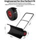 thumbnail image 2 of 29-pulgada u-shaped rod heavy-duty steel snow shovel con wheels adjustable handle blade angle para effortless driveway snow removal-negra con red accents, 2 of 7