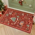 thumbnail image 4 of Wonnitar Christmas 2x3 Entryway Rug, Non Slip Soft Small Kitchen Rug, Christmas Indoor Door Mat for Entrance, Washable Xmas Low Pile Throw Rug for Bathroom Holiday Decor, Red, 4 of 13