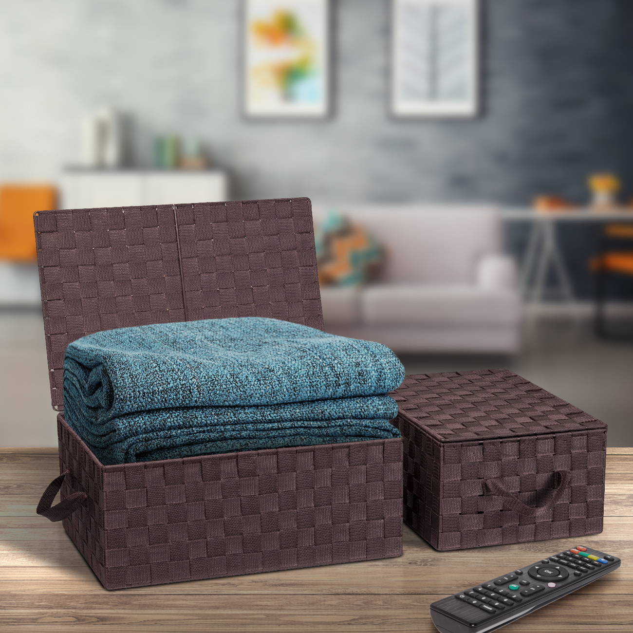 Woven Storage Basket - Brown