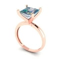 thumbnail image 2 of 3 ctw Solitaire Anniversary Ring for Women | Princess Cut Blue Moissanite | Hyperallergenic Solid 18K Rose Gold, 2 of 5